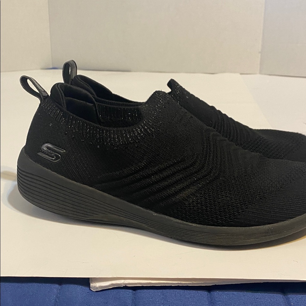 Skechers Women's Black Slip-On Sneakers - Picture 3 of 8